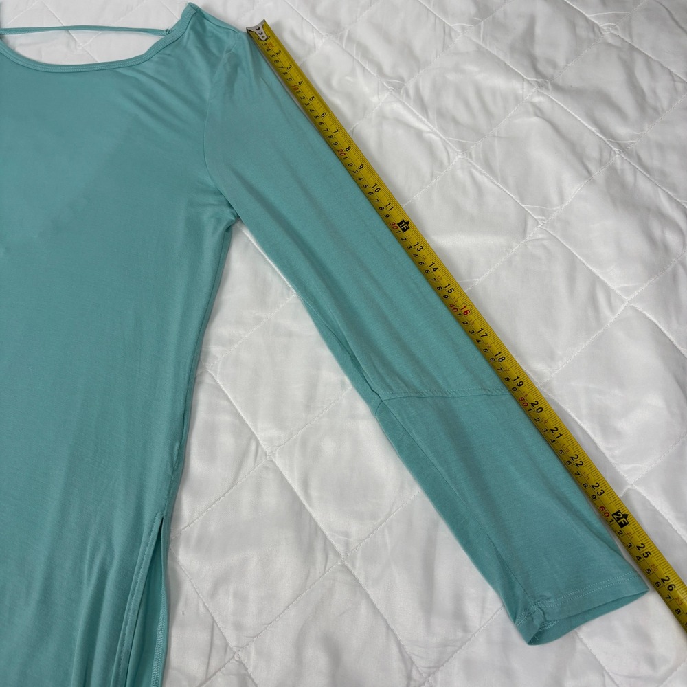PrAna Asymmetrical‎ Tunic Top Womens M Teal Open Back Long Sleeve - Picture 11 of 11